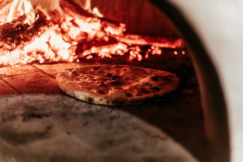 Freshly made pizza at Pizza luce
